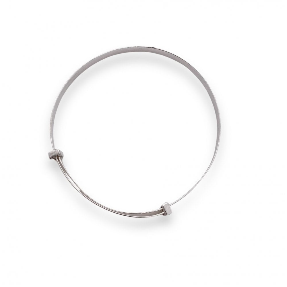 Sterling Silver Expandable Baby Bangle Diamond Cut Pattern SME40