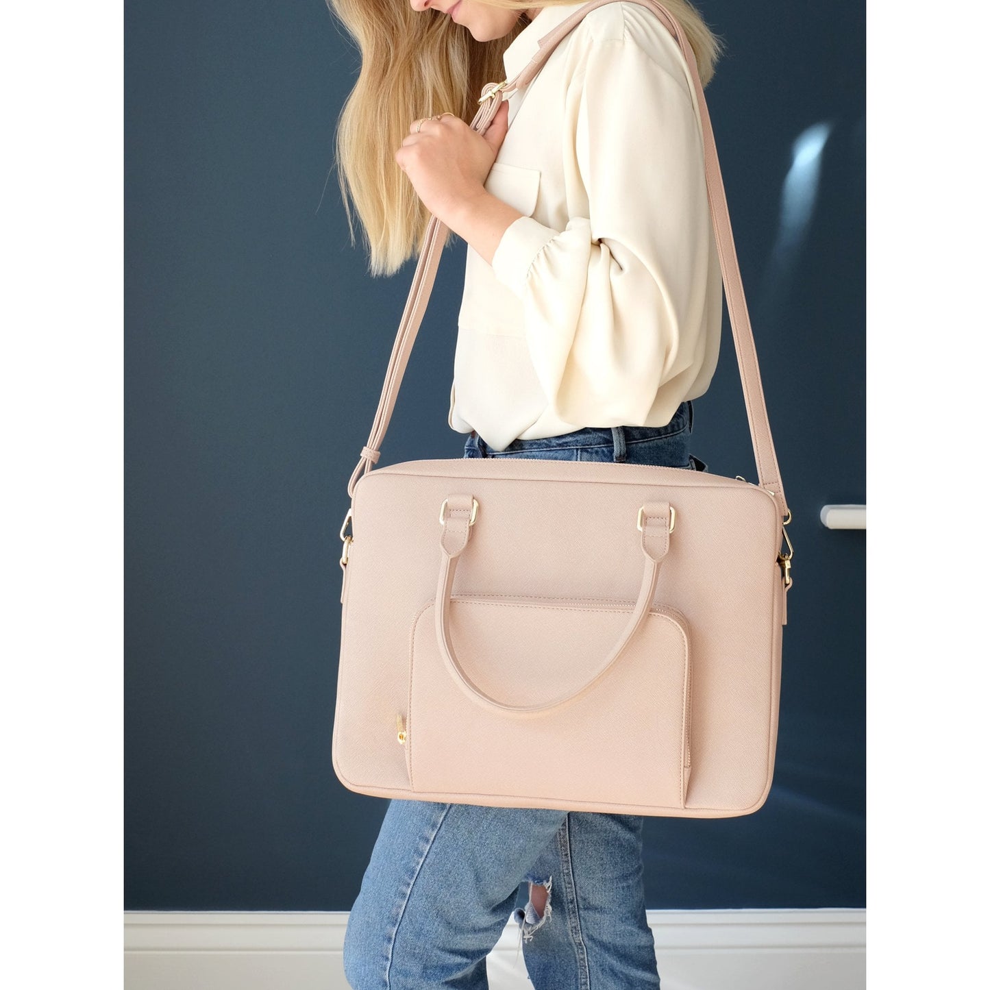Ladies Blush Faux Leather Laptop Bag - Up to 15" 74423