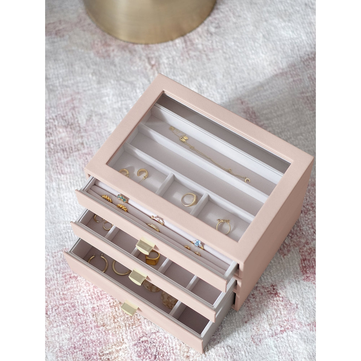 Ladies Faux Leather Display Classic Jewellery Set of 3 Box 75887