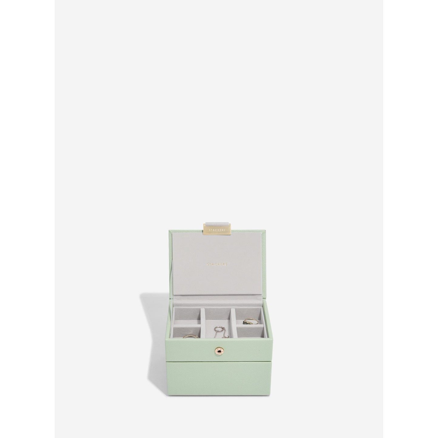 Ladies Sage Green Micro Double Layer Jewellery Box 76152