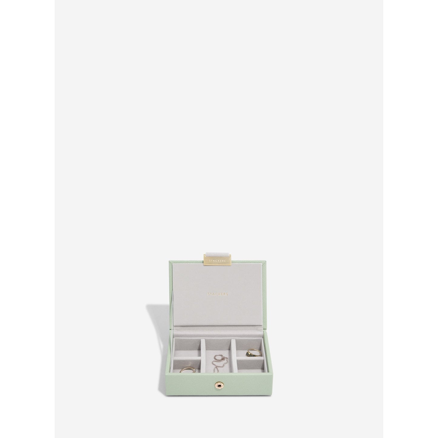 Ladies Sage Green Micro Double Layer Jewellery Box 76152