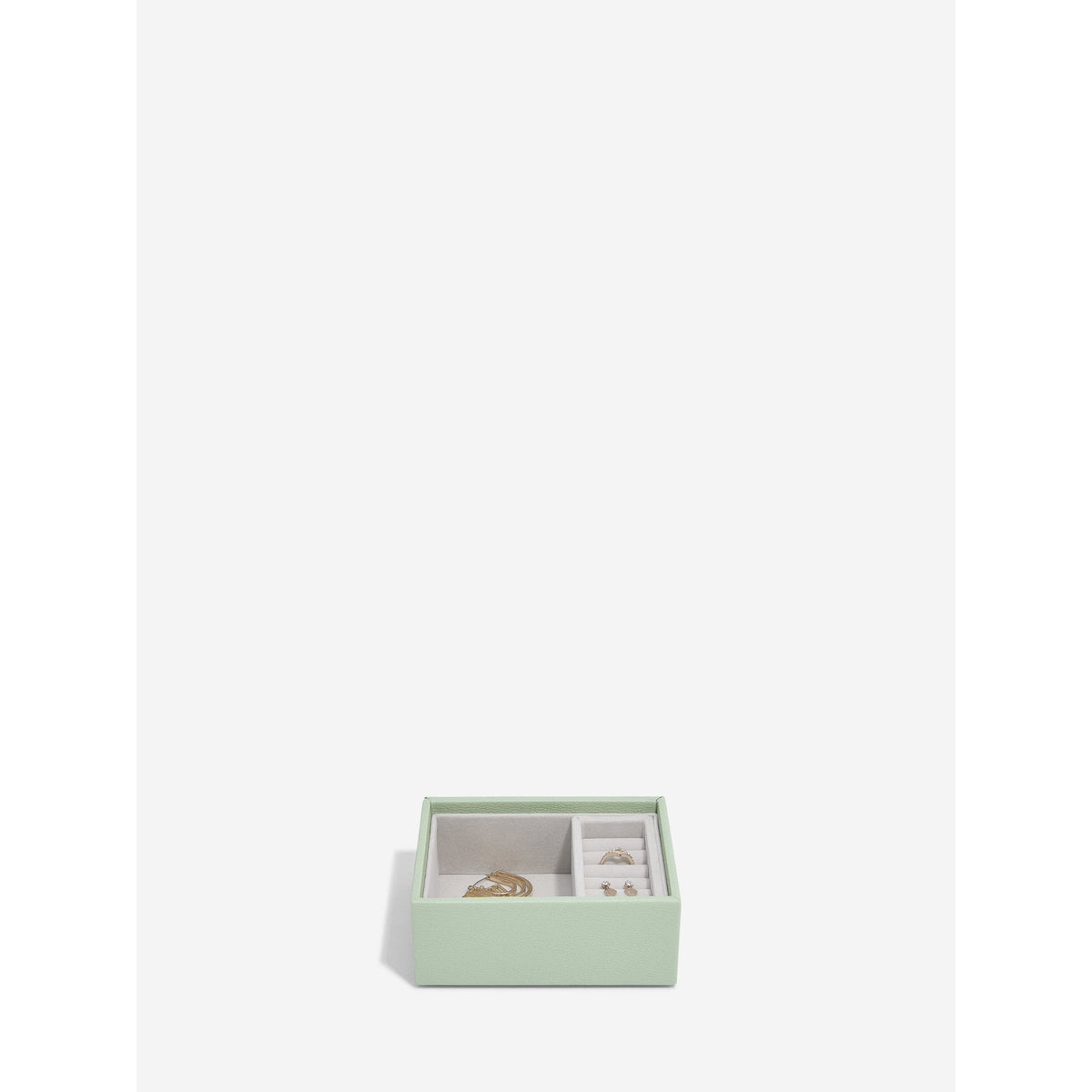 Ladies Sage Green Micro Double Layer Jewellery Box 76152