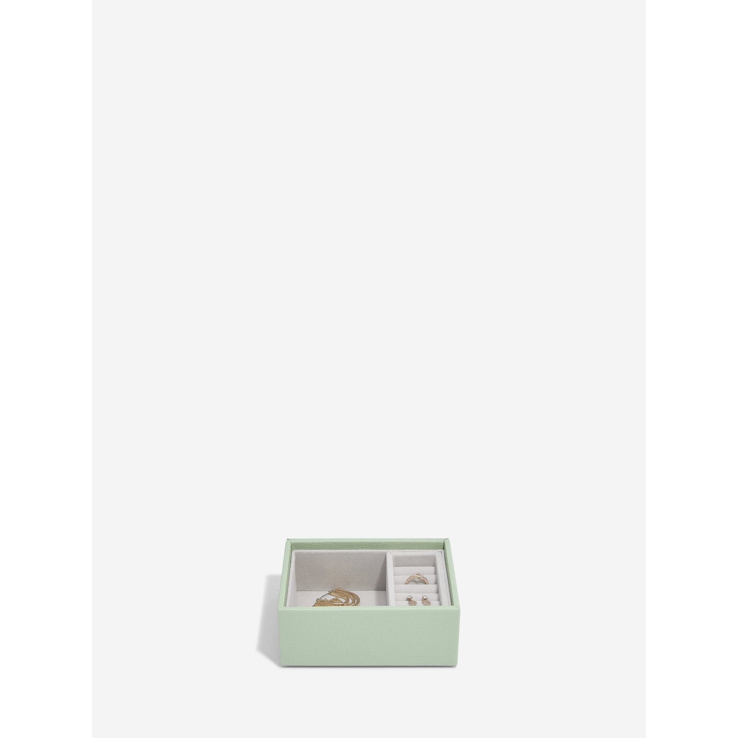 Ladies Sage Green Micro Double Layer Jewellery Box 76152