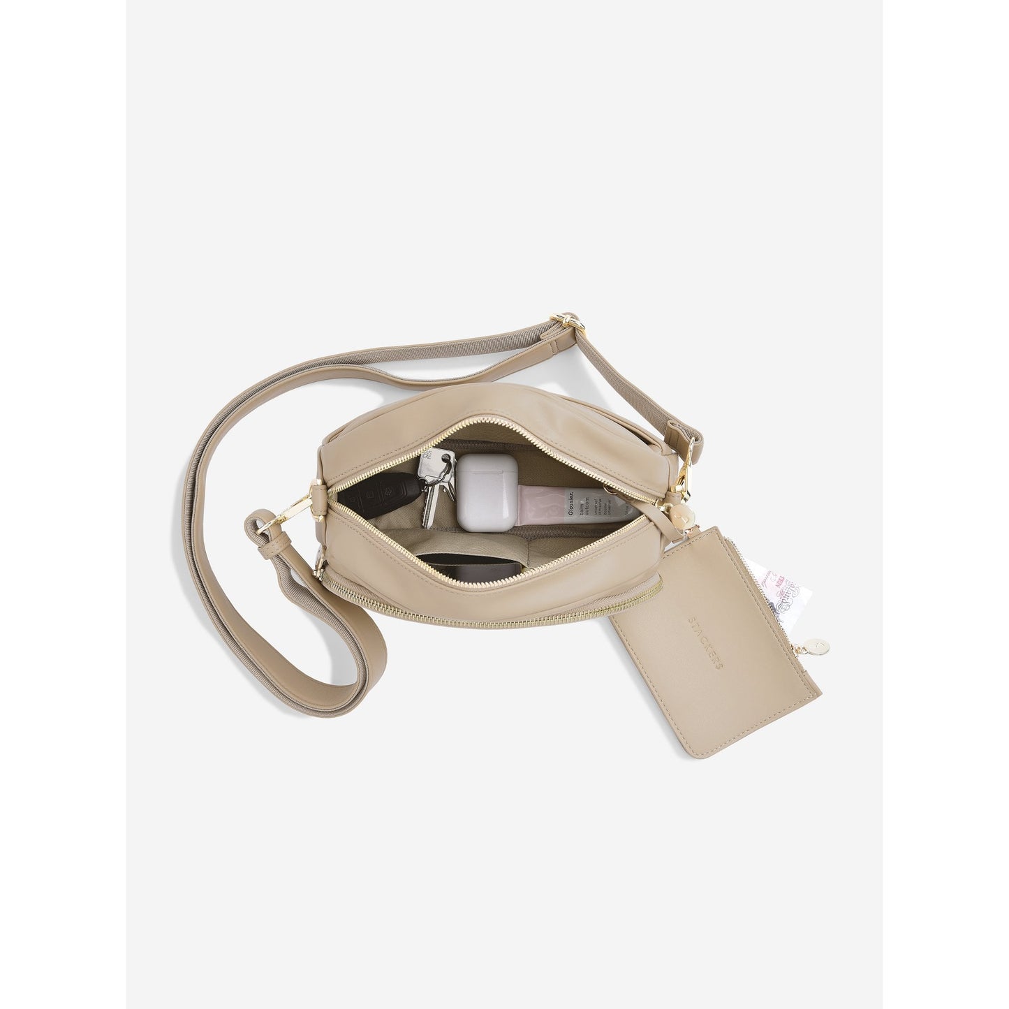 Ladies Camel Crossbody Bag with Shoulder Strap 76212