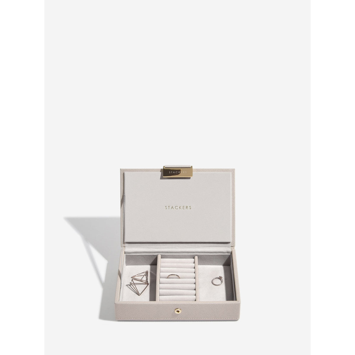 Ladies Taupe Faux Leather Mini Jewellery Box 73895