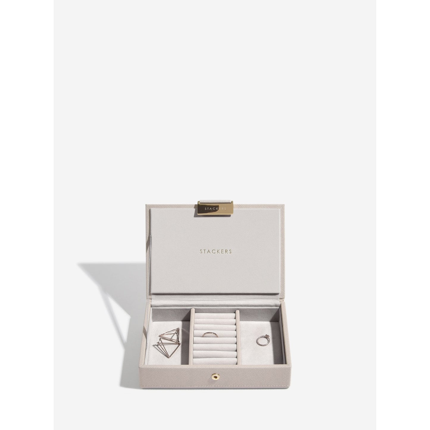 Ladies Taupe Faux Leather Mini Jewellery Box 73895