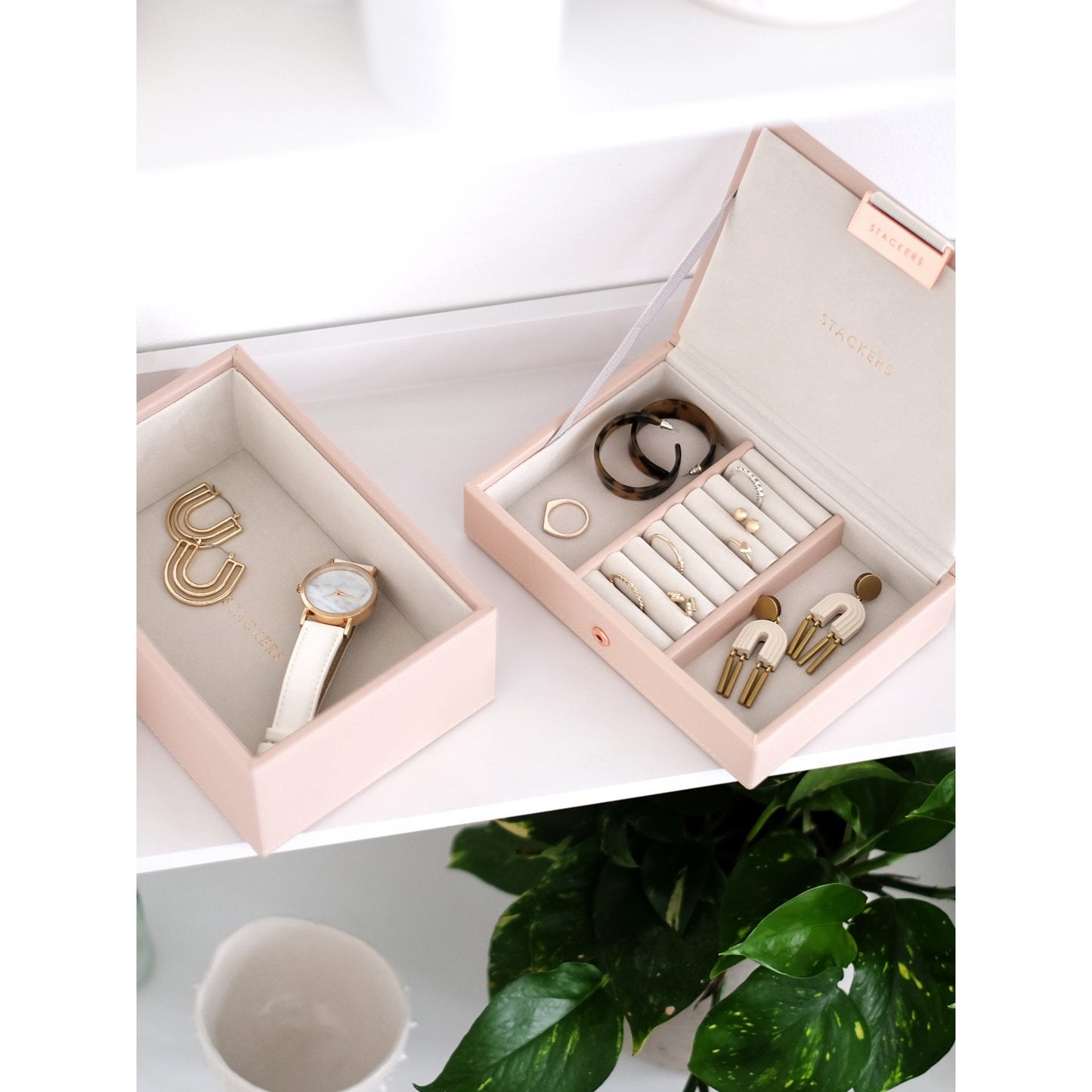 Ladies Blush Faux Leather Mini Jewellery Box 73897
