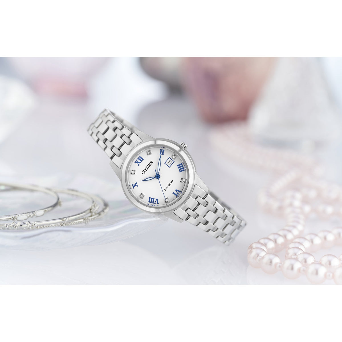Ladies Stainless Steel Eco-Drive Watch FE1240-81A