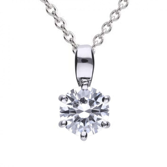 Sterling Silver Cubic Zirconia Single Stone Pendant P4608