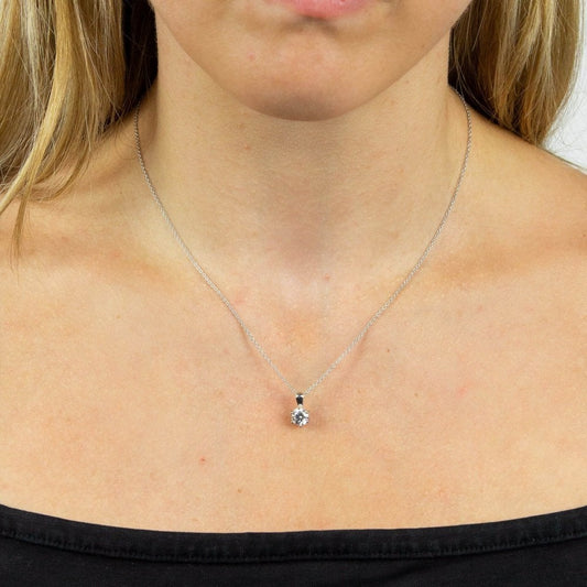 Sterling Silver Cubic Zirconia Single Stone Pendant P4608
