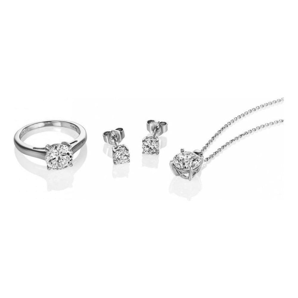 Diamonfire Sterling Silver Cubic Zirconia Solitaire Set Z1145 18