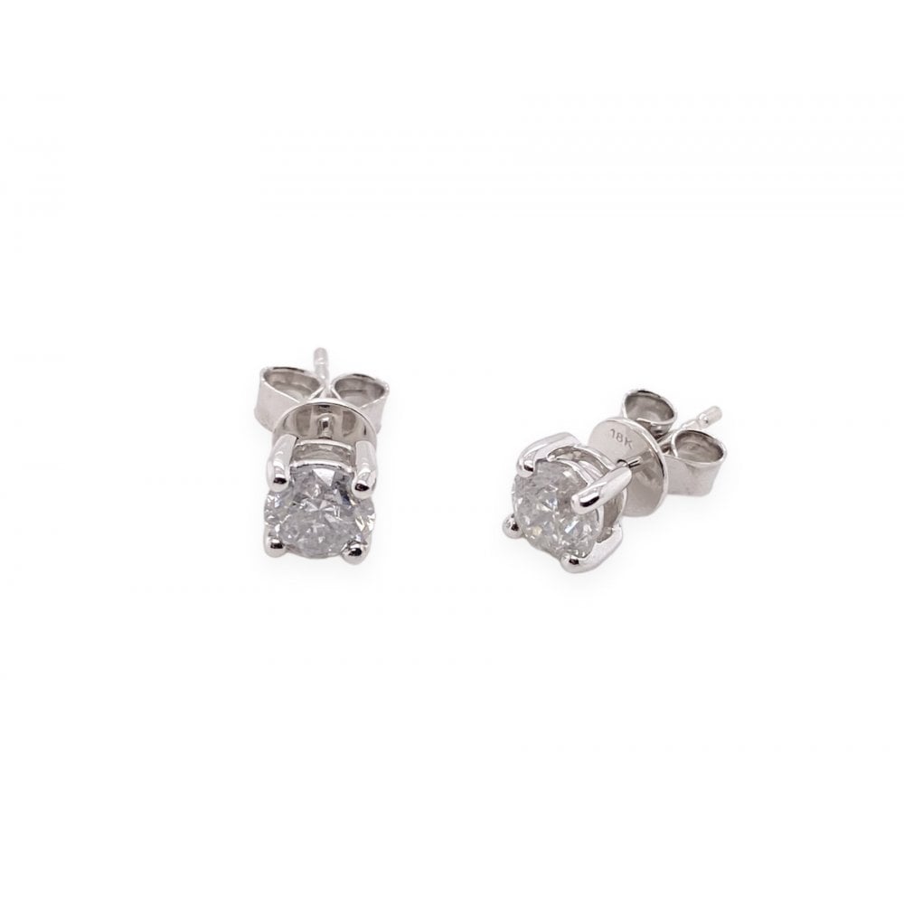 18ct White Gold Ladies Diamond Stud Earrings 1.48ct