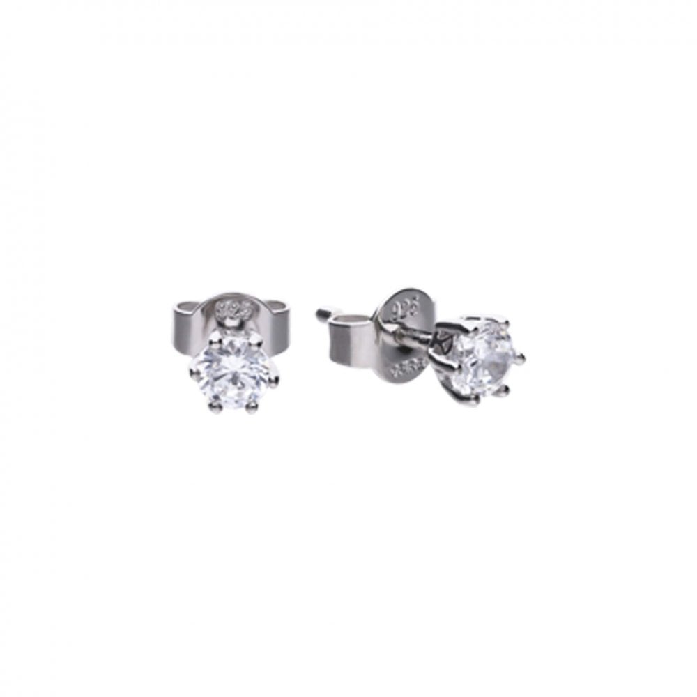 Sterling Silver Six Claw CZ Carat Stud Earrings 0.25ct E5583