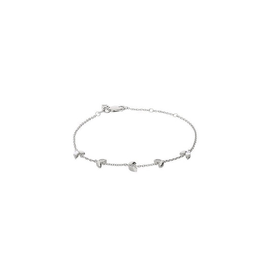 Sterling Silver Cubic Zirconia Leaf Bracelet B5304