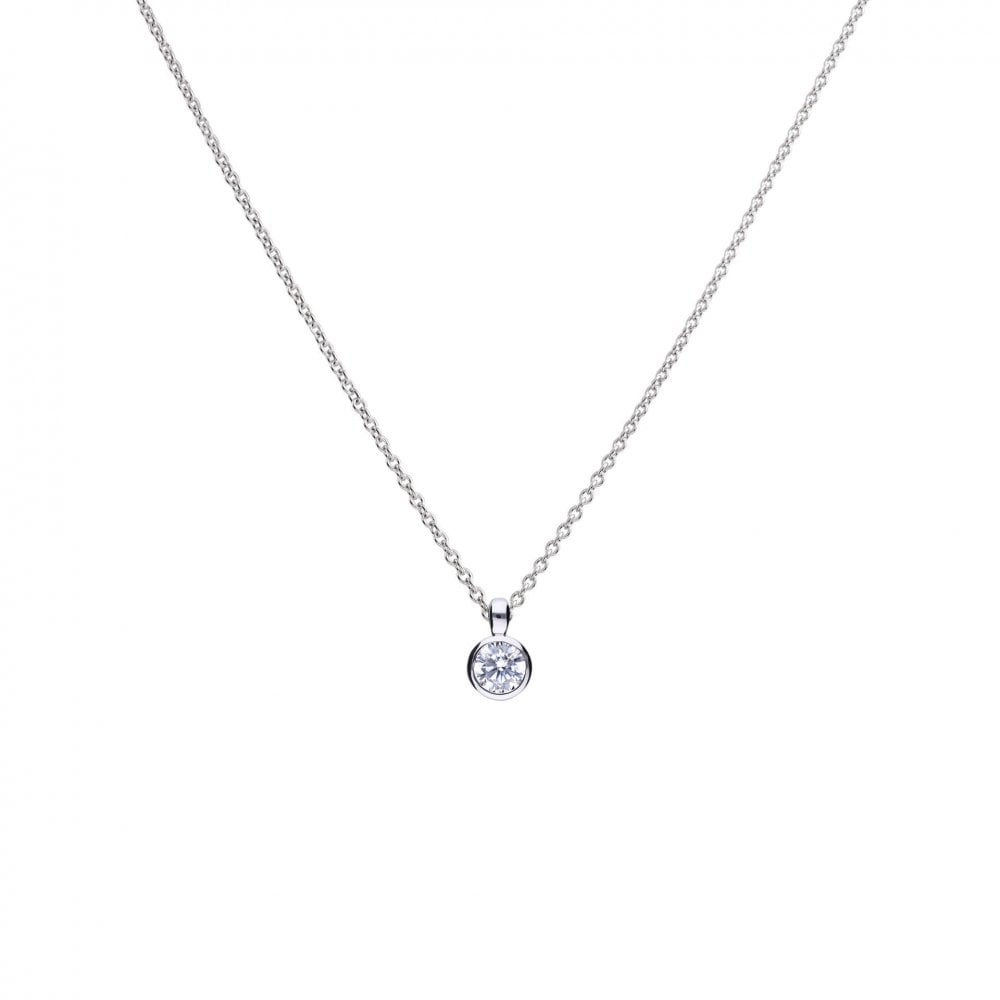 Sterling Silver Cubic Zirconia 0.50ct Bezel Pendant P4641