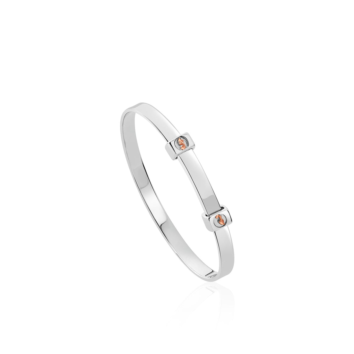 Silver & Welsh Gold Tree Of Life Insignia Baby Bangle 3STOL0661