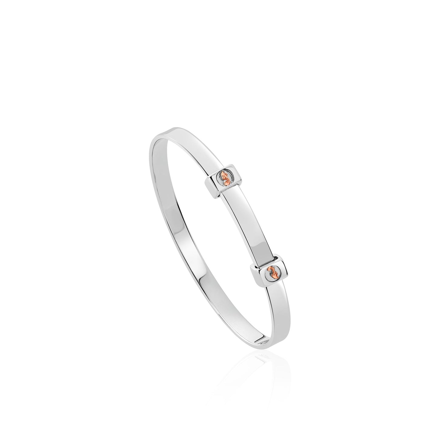Silver & Welsh Gold Tree Of Life Insignia Baby Bangle 3STOL0661