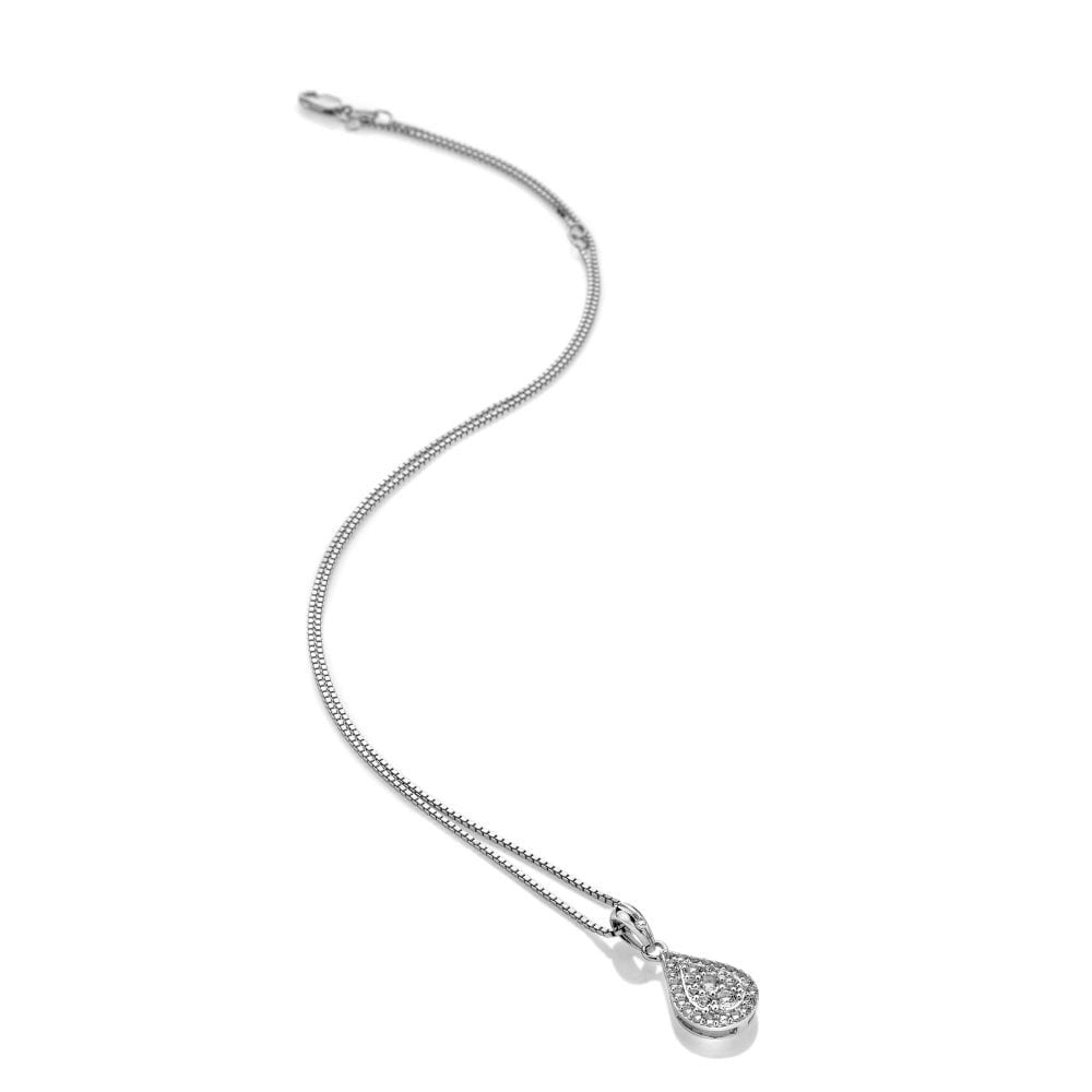 Silver White Topaz and Diamond Pendant Glimmer DP913