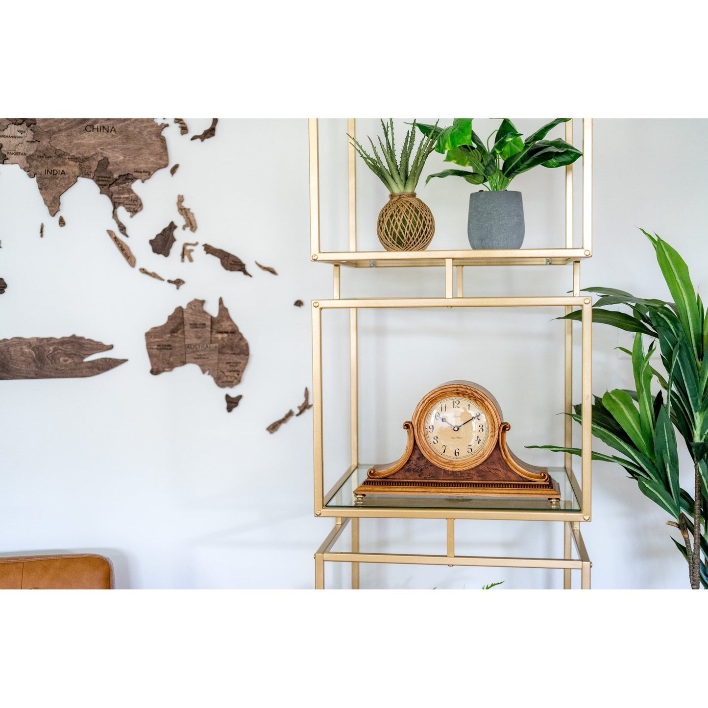 Oak Finish Wooden Quartz Chiming Mantel Clock 21132I9Q