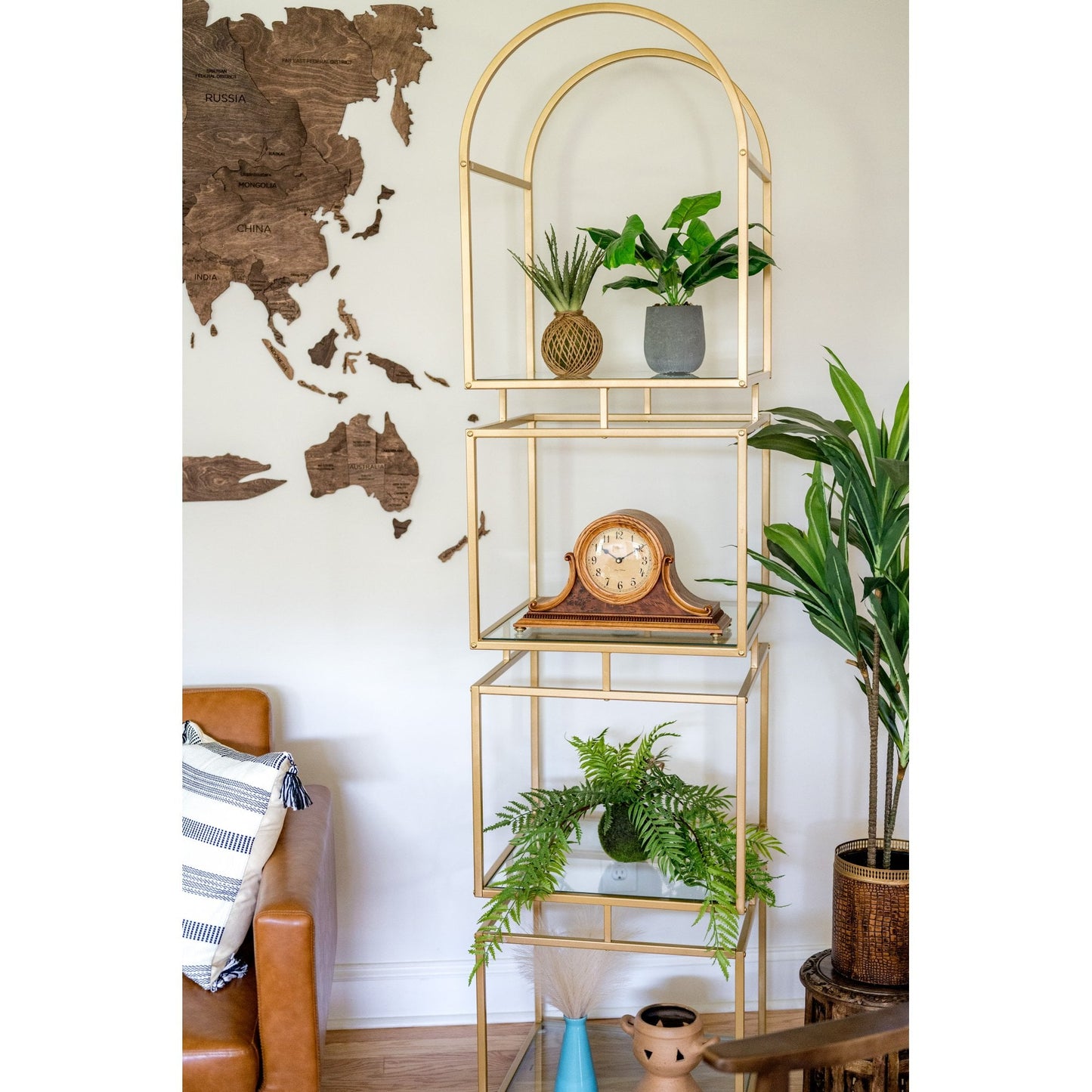 Oak Finish Wooden Quartz Chiming Mantel Clock 21132I9Q