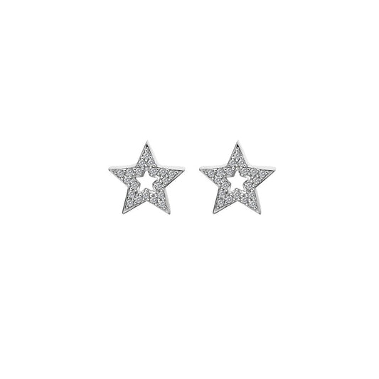 Sterling Silver Star Topaz Stud Earrings DE554