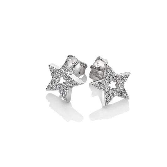 Sterling Silver Star Topaz Stud Earrings DE554