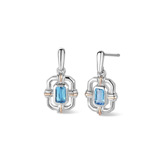 Silver & Gold Enchanted Gateways Topaz Stud Earrings 3SEGW0731