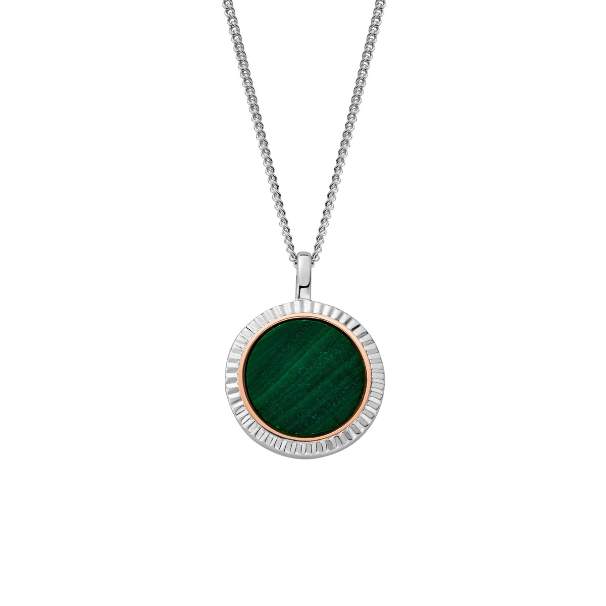 Silver & Gold Reflections of Padarn Malachite Pendant 3SMCH0705