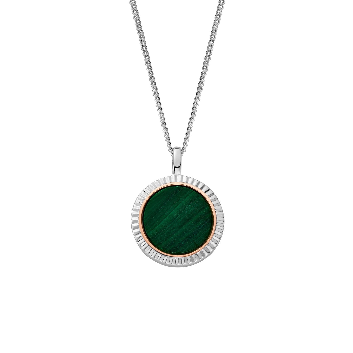 Silver & Gold Reflections of Padarn Malachite Pendant 3SMCH0705