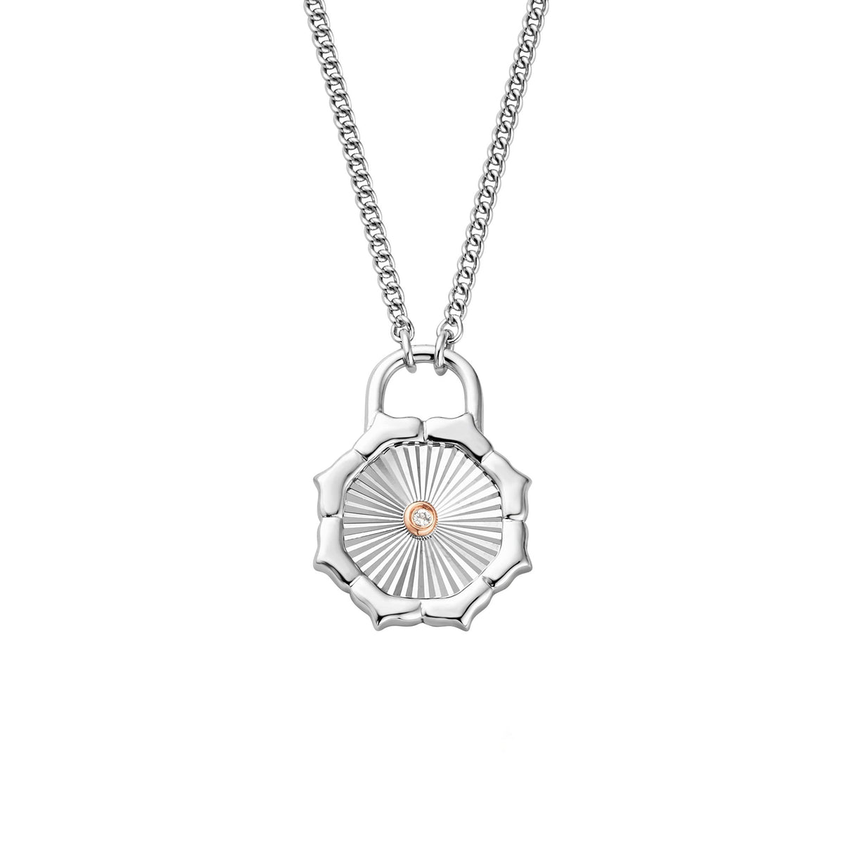 Silver & Gold Nos Da Necklace 3SNDA0718