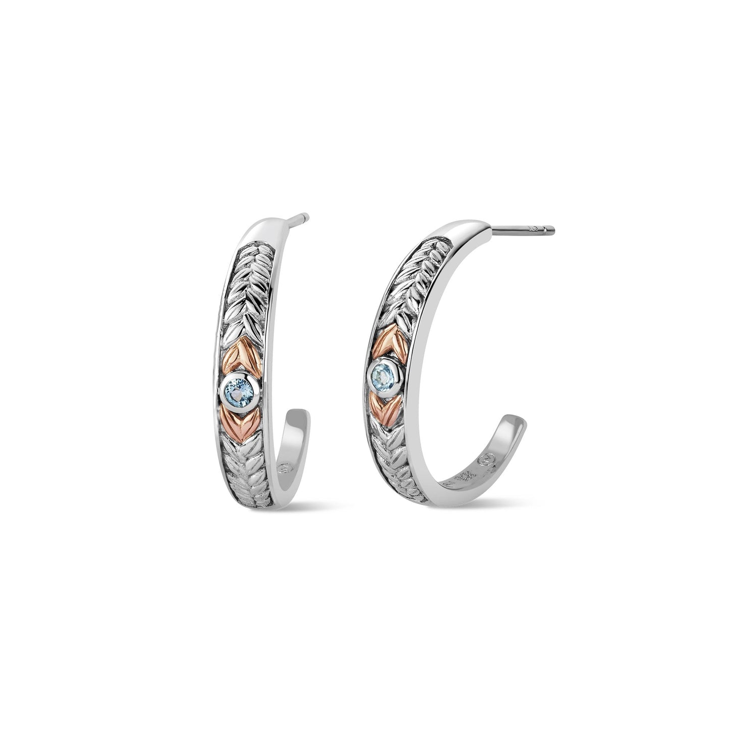 Silver & Gold Lilibet Sky Blue Topaz Earrings 3SQNM0727