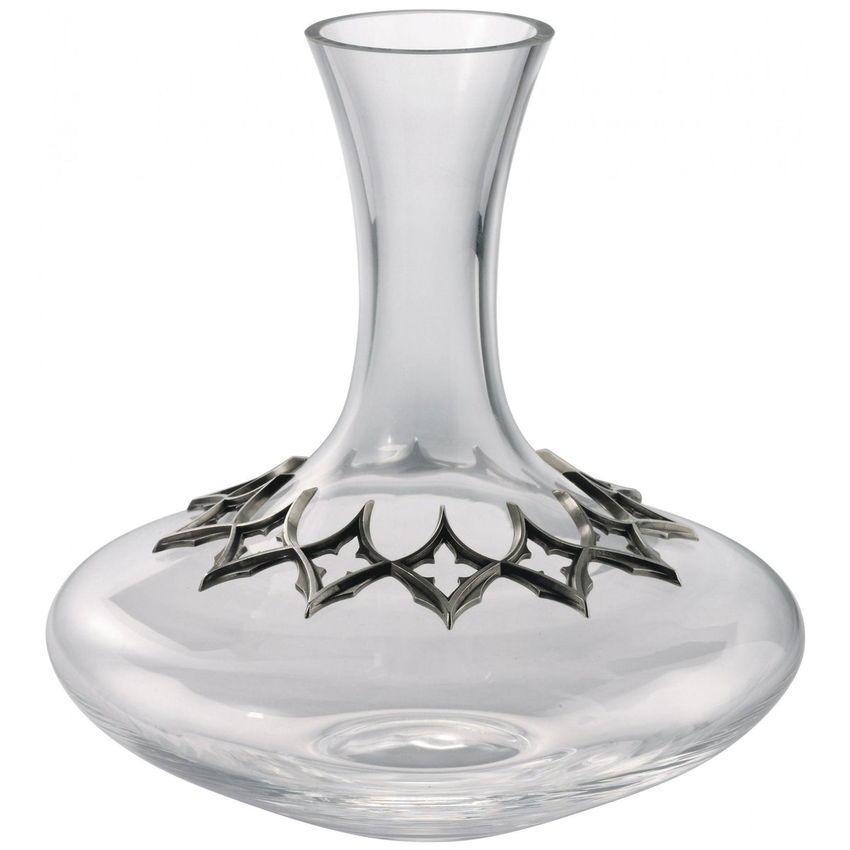 Glass and Pewter Decanter Tracery 014189A