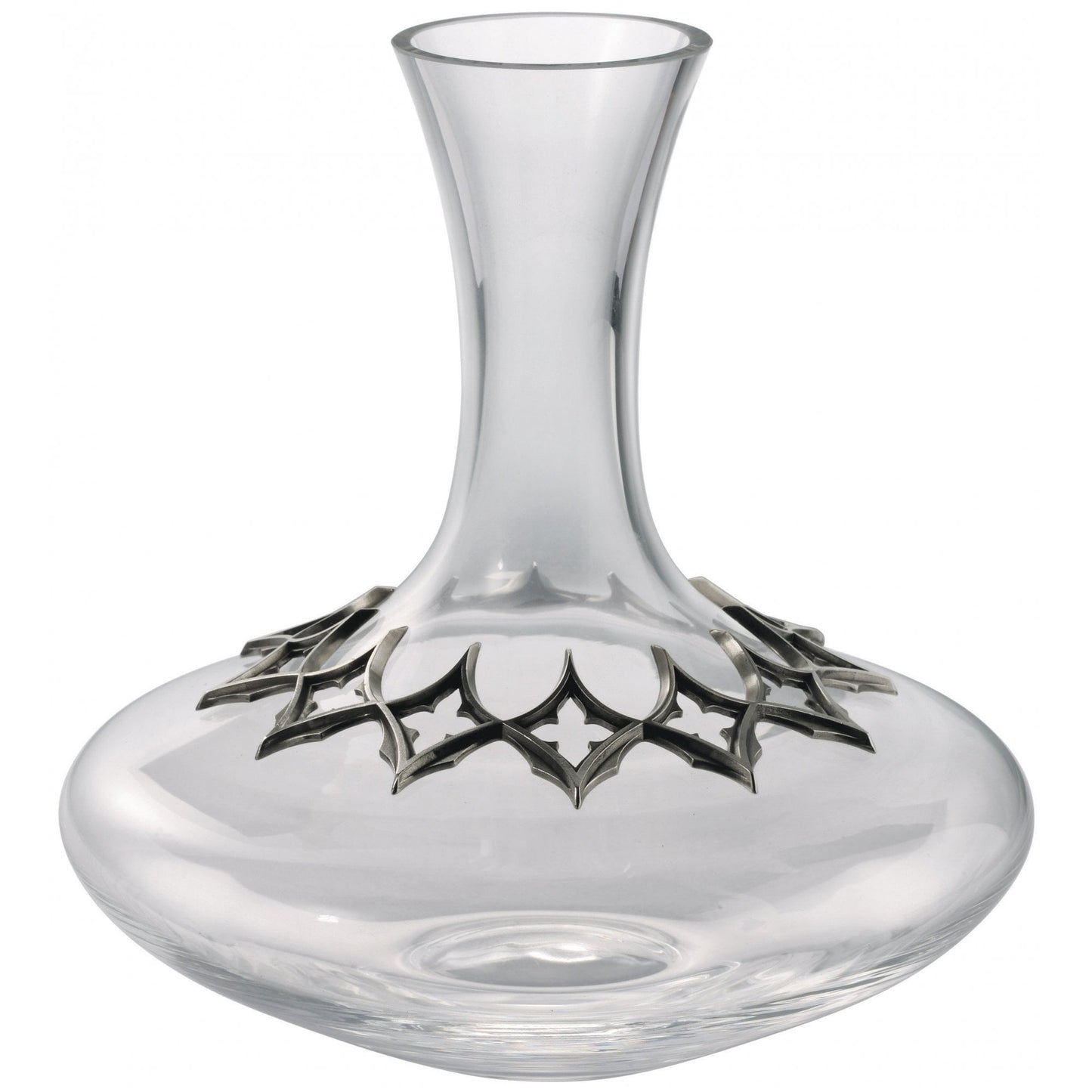 Glass and Pewter Decanter Tracery 014189A