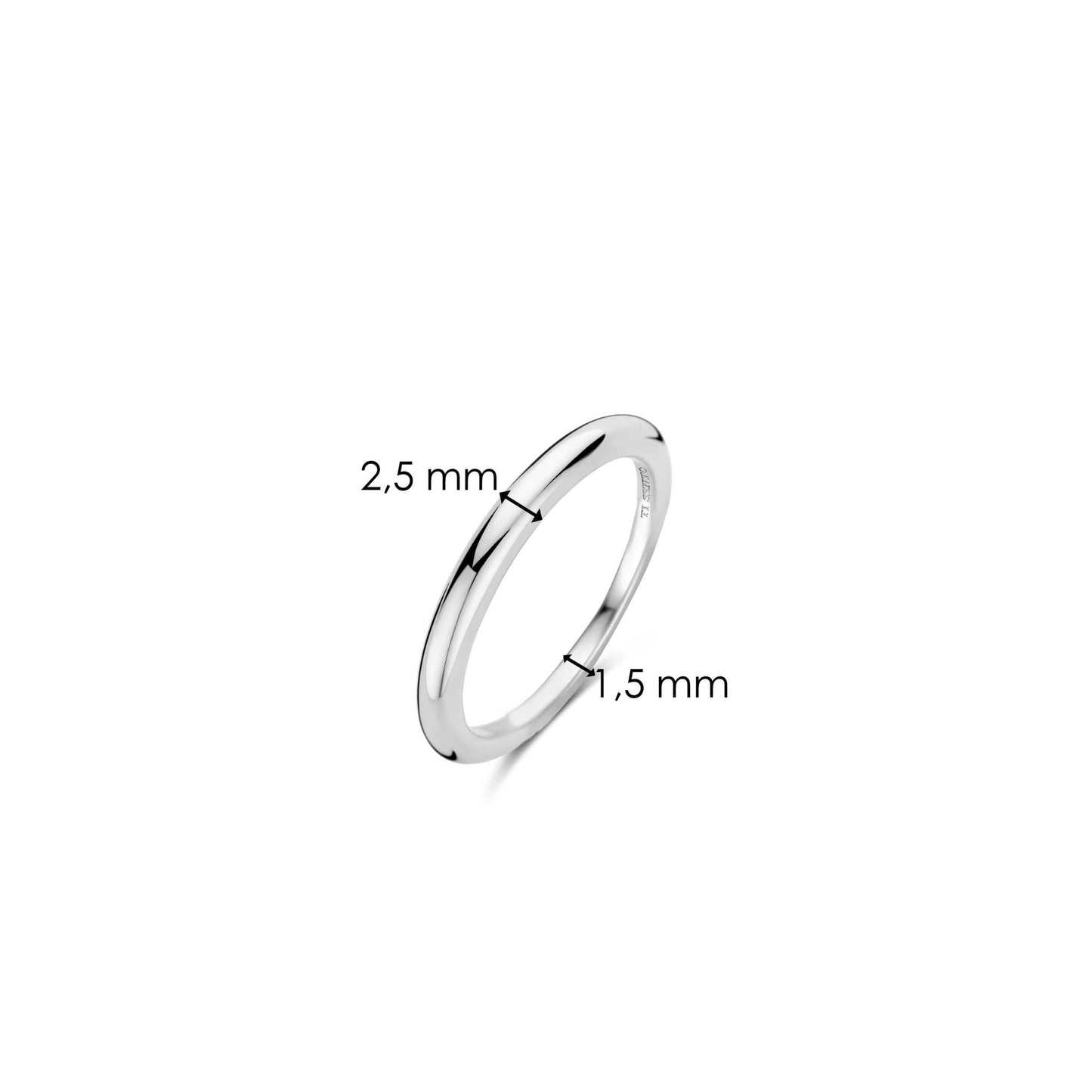 Sterling Silver Plain Rhodium Finished Ring 12317SI