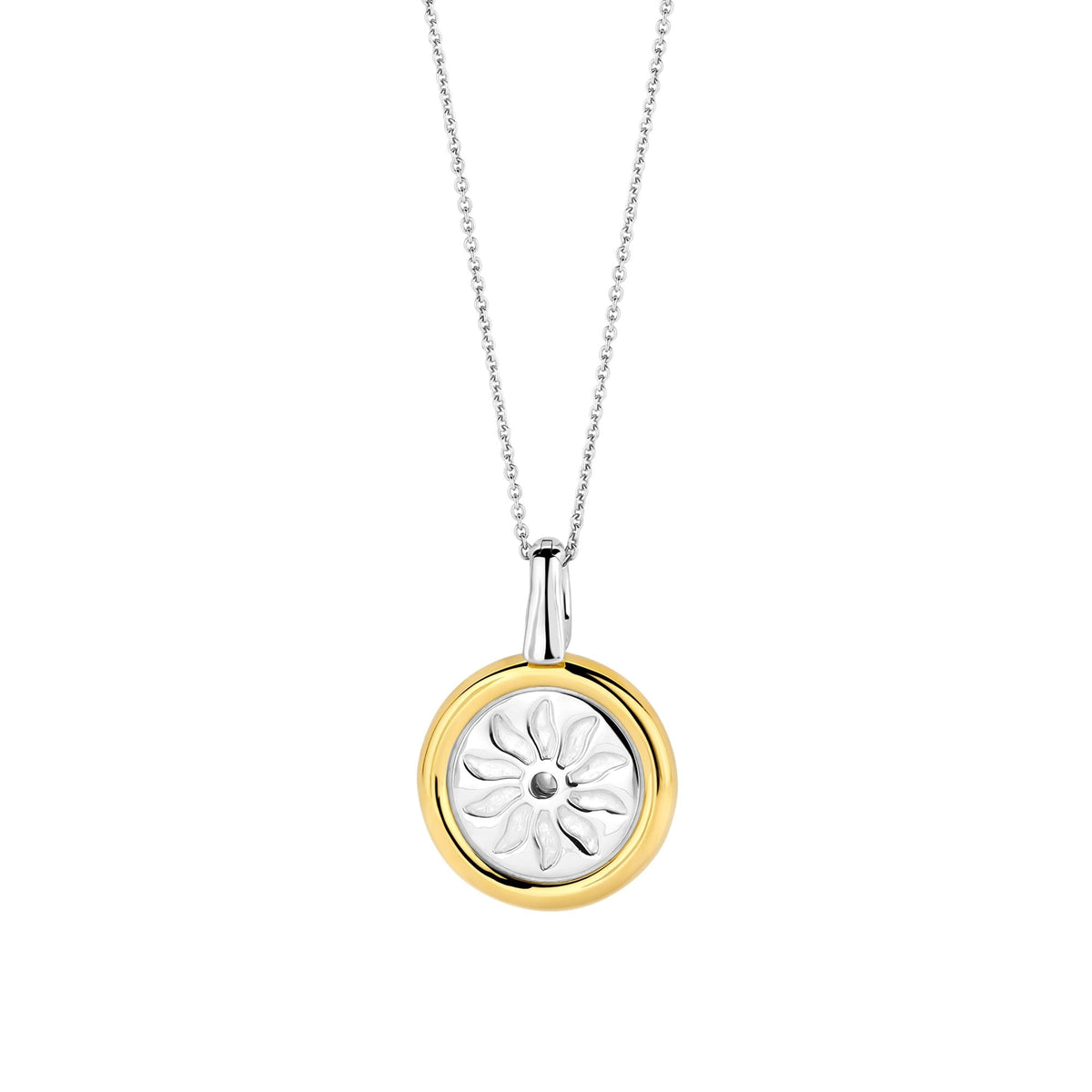 Sterling Silver Turquoise & CZ Sun Pendant 6831TQ