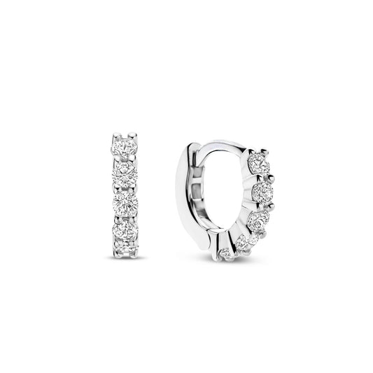Sterling Silver Cubic Zirconia Mini Huggies 7955ZI