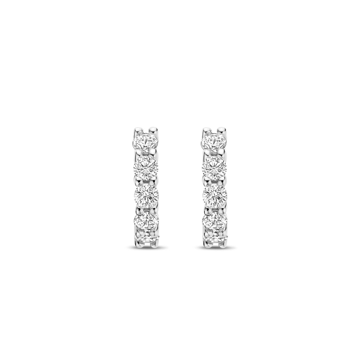 Sterling Silver Cubic Zirconia Mini Huggies 7955ZI
