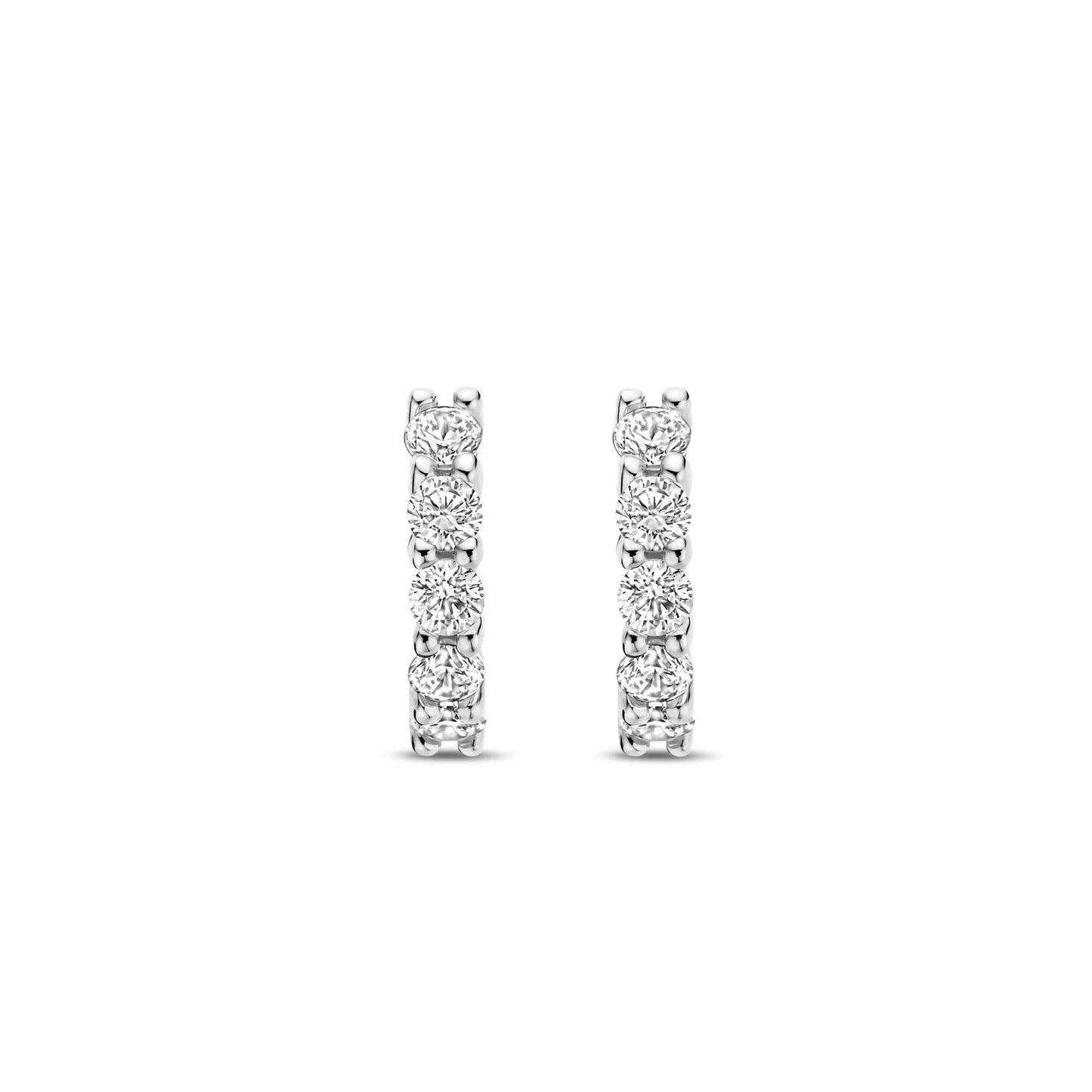 Sterling Silver Cubic Zirconia Mini Huggies 7955ZI