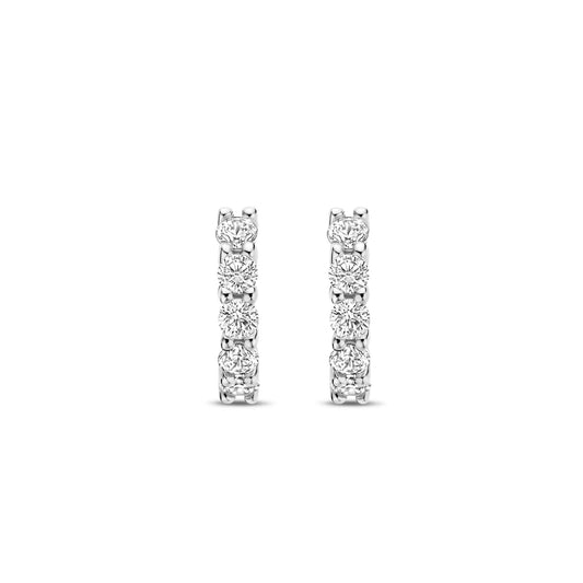 Sterling Silver Cubic Zirconia Mini Huggies 7955ZI