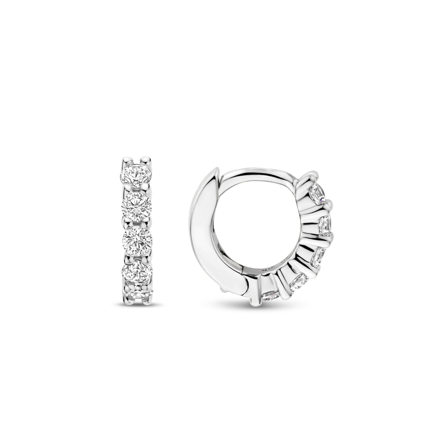 Sterling Silver Cubic Zirconia Mini Huggies 7955ZI