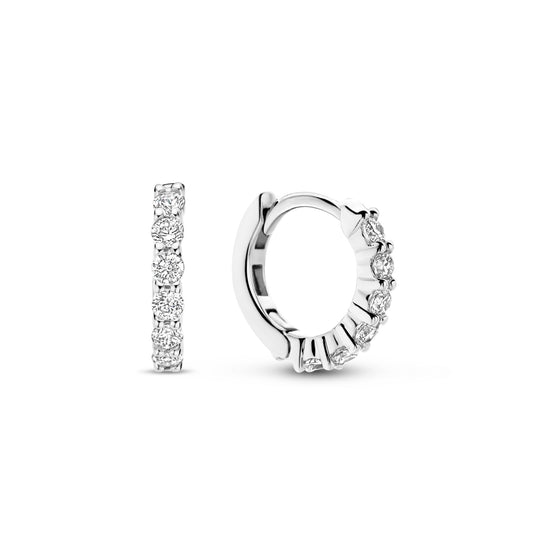 Sterling Silver Cubic Zirconia Huggie Hoops 7956ZI