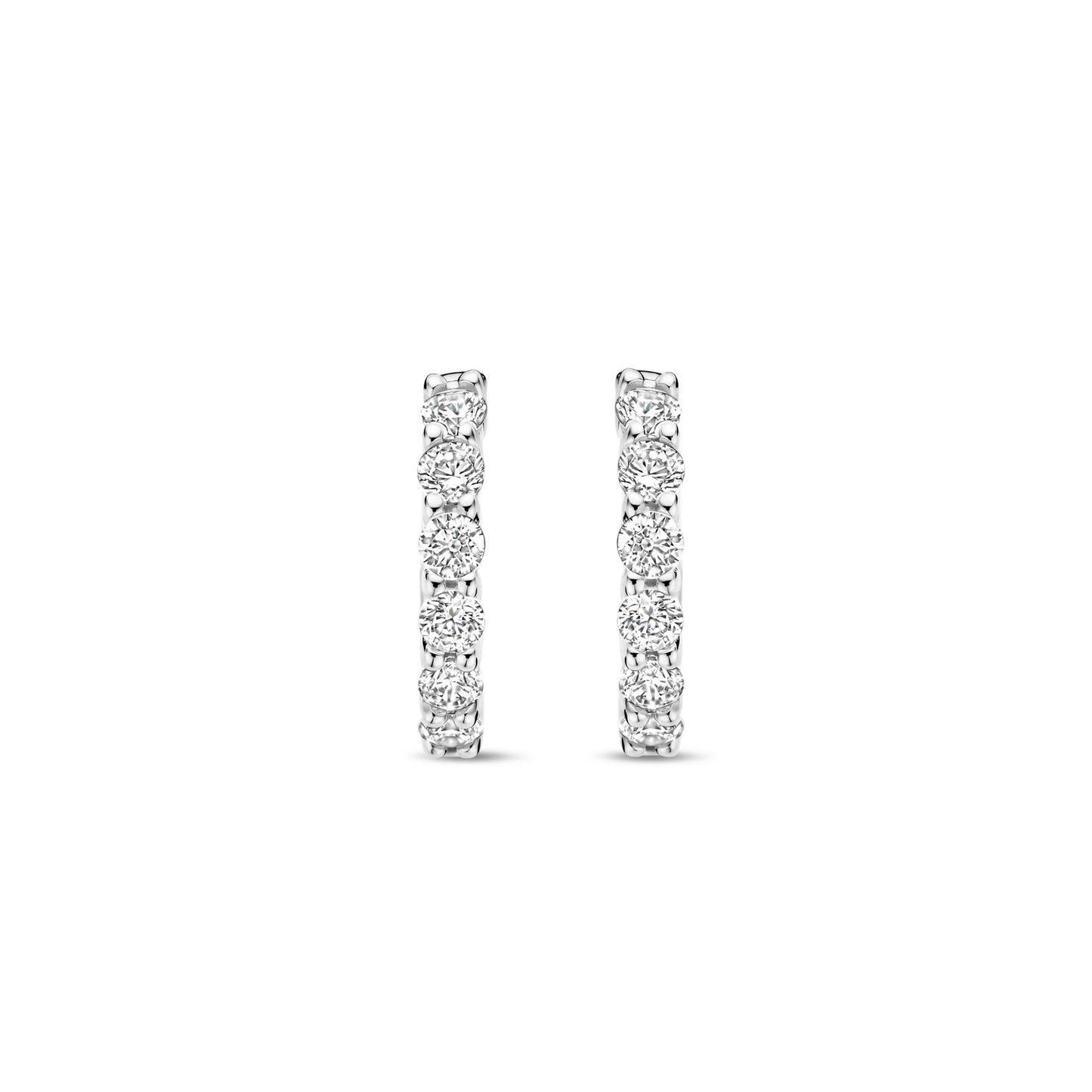 Sterling Silver Cubic Zirconia Huggie Hoops 7956ZI