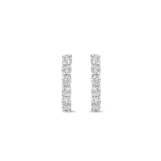 Sterling Silver Cubic Zirconia Huggie Hoops 7956ZI