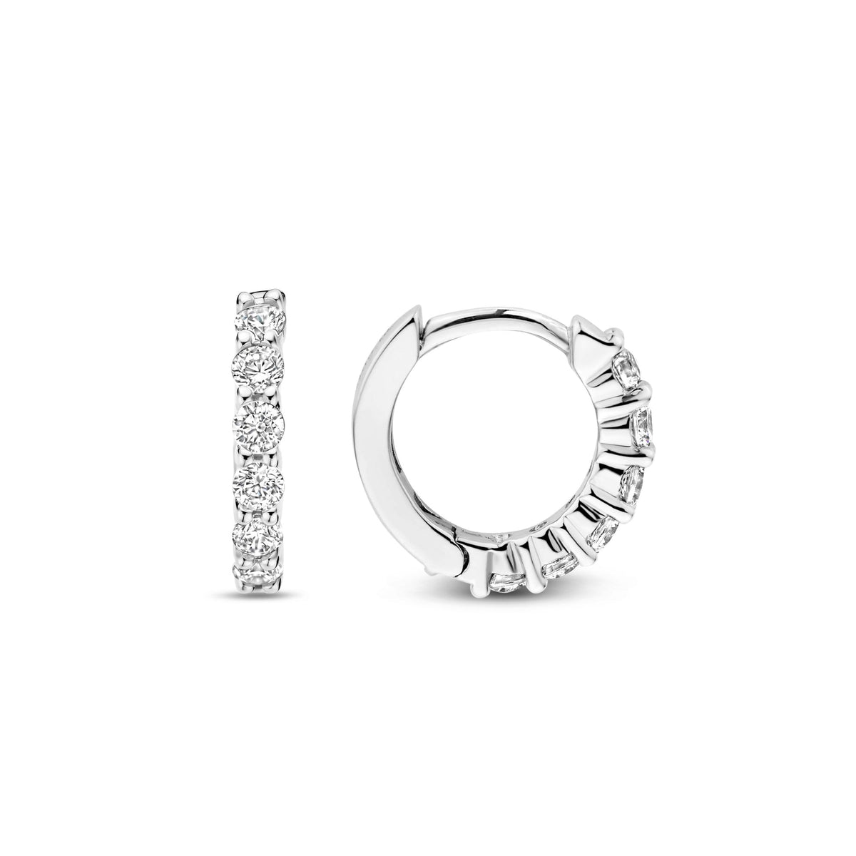 Sterling Silver Cubic Zirconia Huggie Hoops 7956ZI