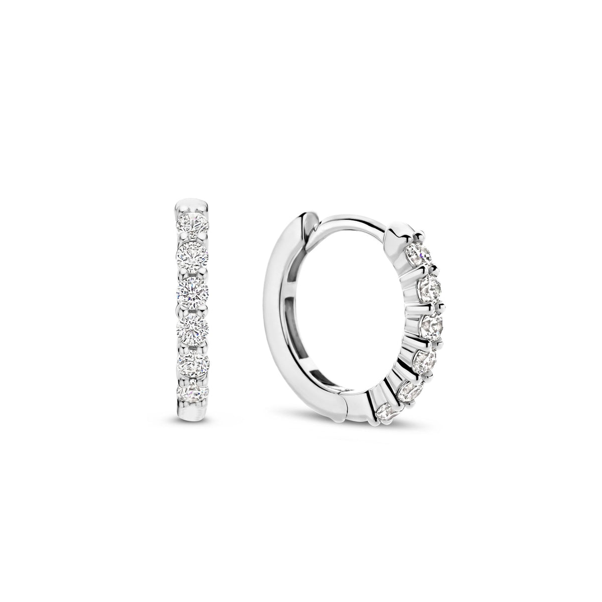 Sterling Silver Cubic Zirconia Small Hoop Earrings 7957ZI