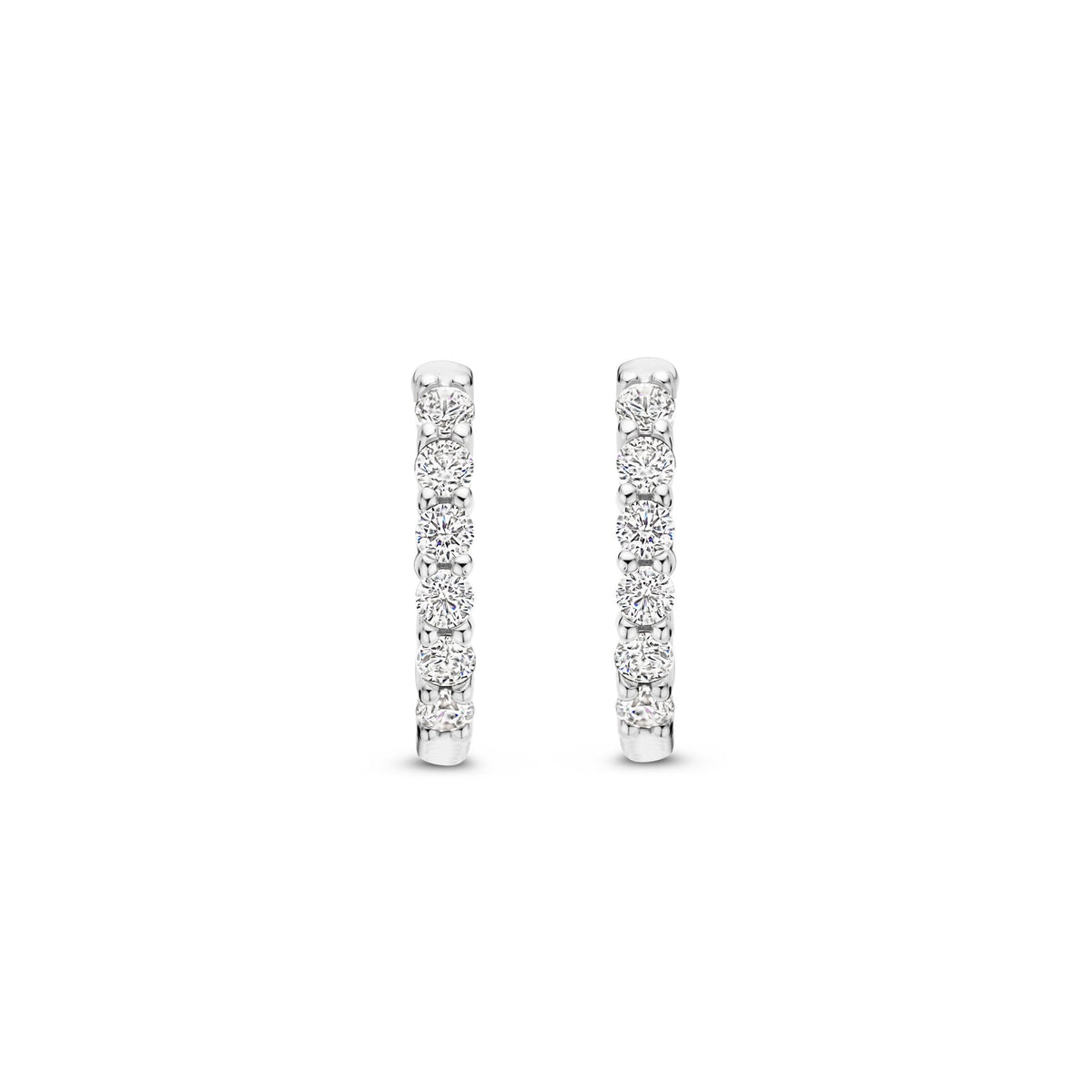 Sterling Silver Cubic Zirconia Small Hoop Earrings 7957ZI