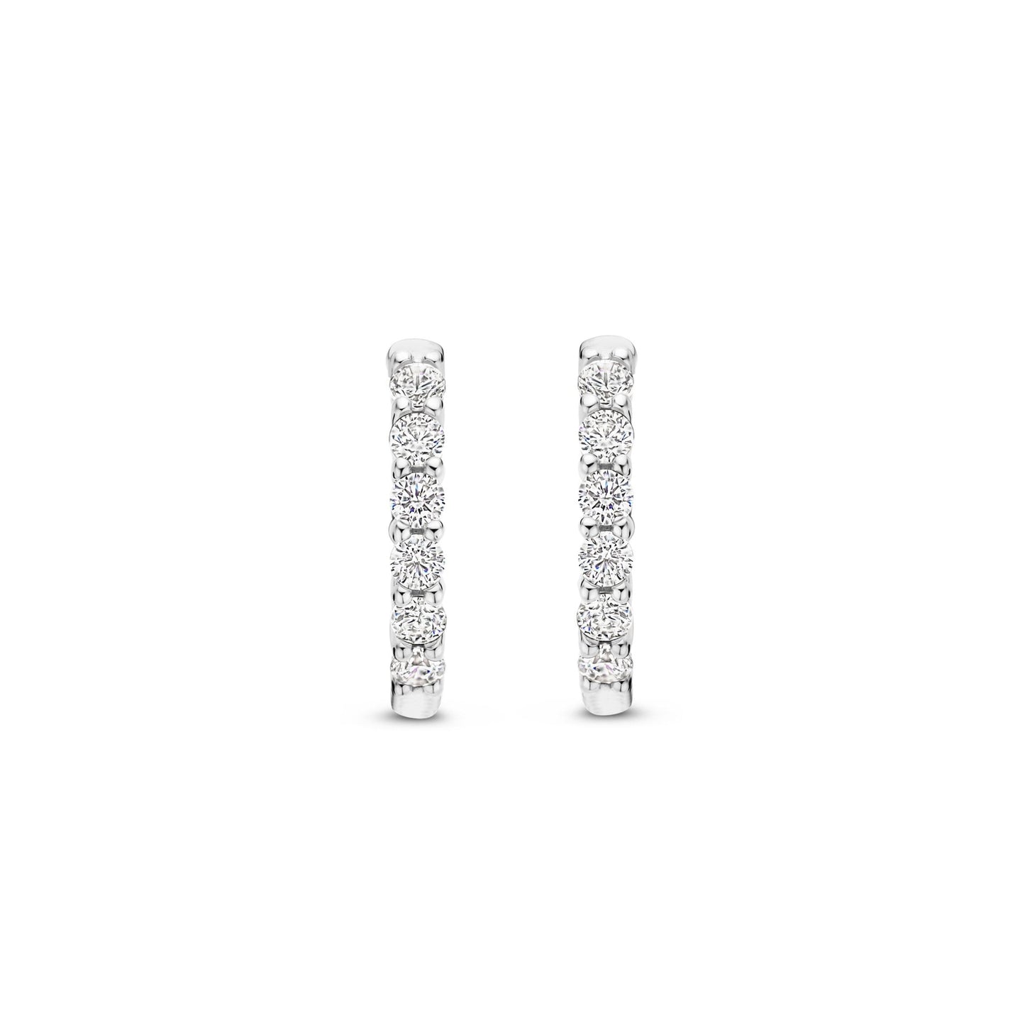 Sterling Silver Cubic Zirconia Small Hoop Earrings 7957ZI