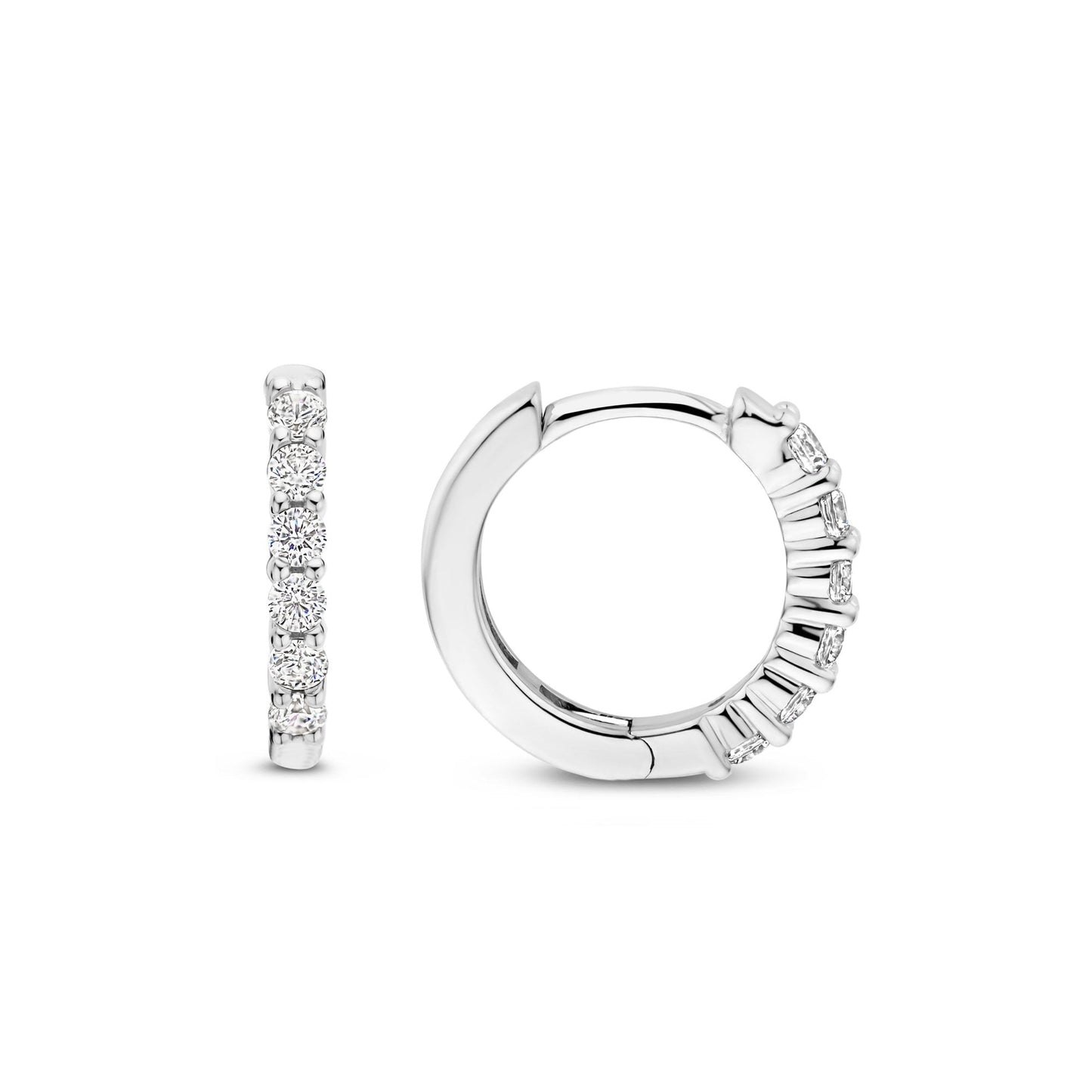 Sterling Silver Cubic Zirconia Small Hoop Earrings 7957ZI