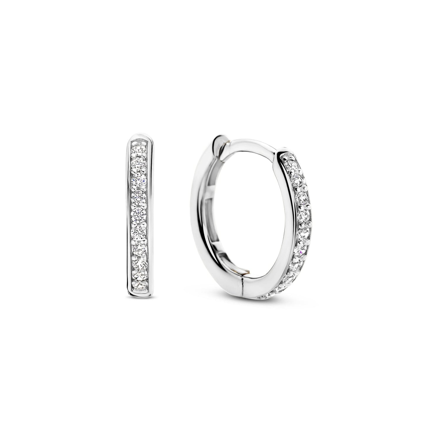 Sterling Silver Cubic Zirconia Hoop Earrings 7812ZI