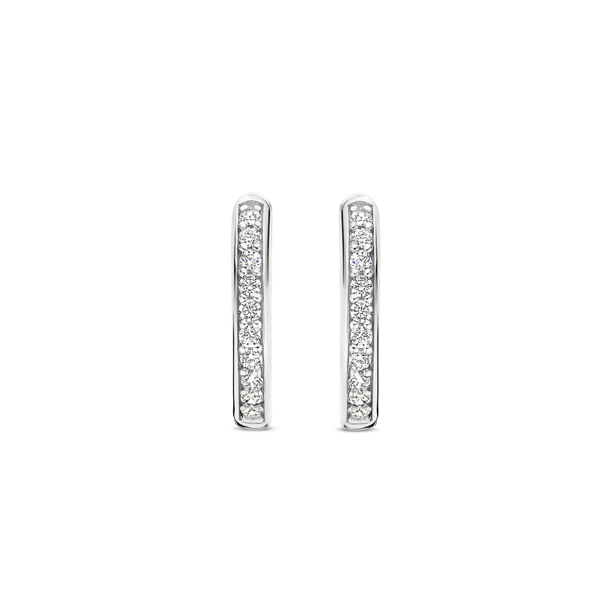 Sterling Silver Cubic Zirconia Hoop Earrings 7812ZI